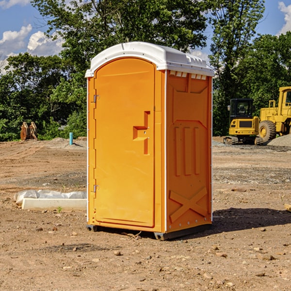 how often are the portable restrooms cleaned and serviced during a rental period in Port Wing